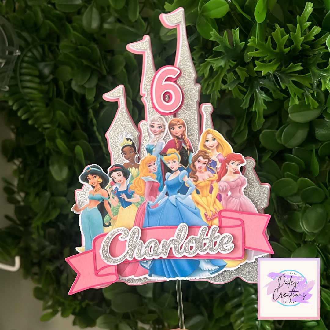 Princess | Princesses | Glitter castle | 3D Cake Topper |