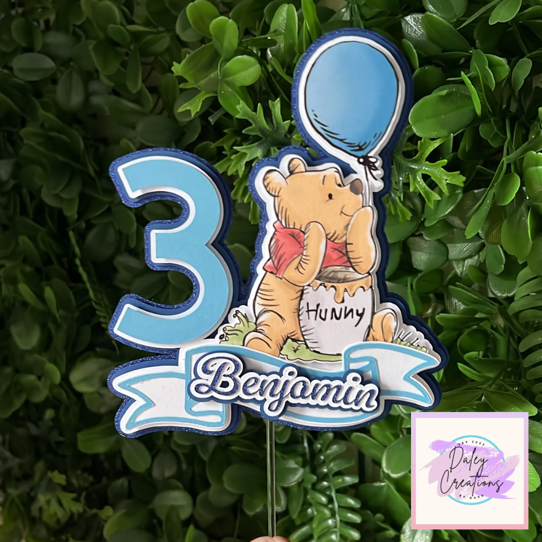 Honey Bear | First Birthday | Yellow Bear | 3D Cake Topper |