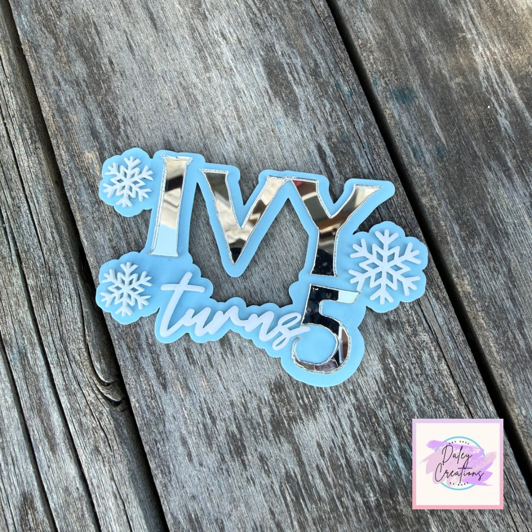 Frozen Personalised Acrylic Cake Charm
