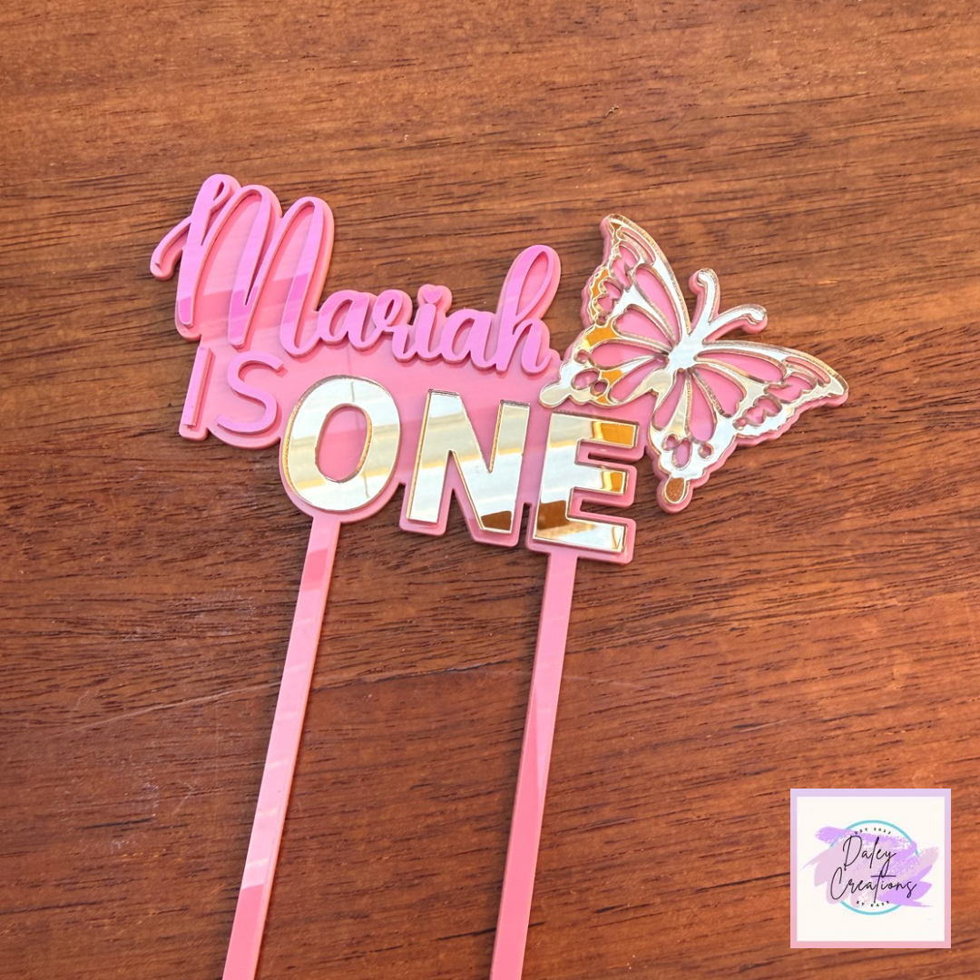 Personalised Butterfly Acrylic Cake Topper