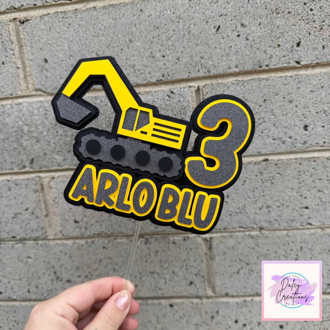 Construction Personalised Cake Topper