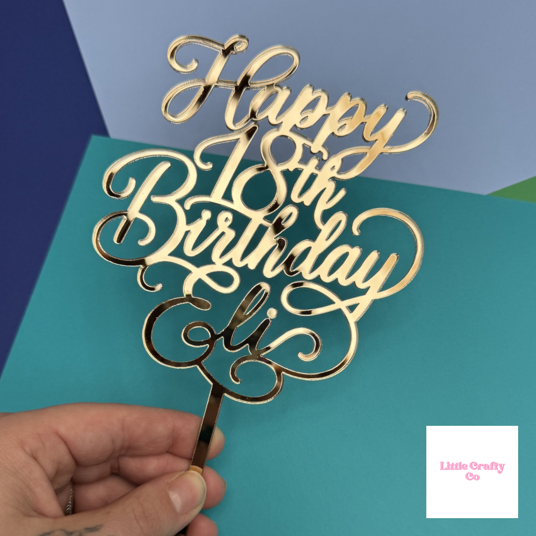 Single Layer | Metallic Acrylic | Cake Topper