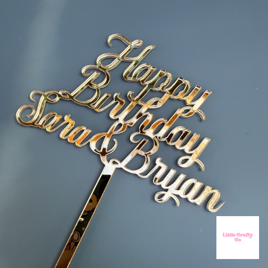 Single Layer | Metallic Acrylic | Cake Topper