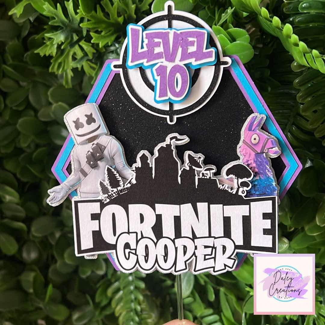Gamer | Battle | Victory | Royale | 3D Cake Topper |