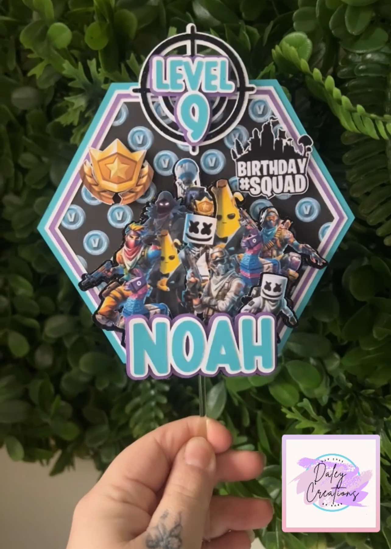 Squad Gaminig | Gamer | Battle | 3D cake topper |