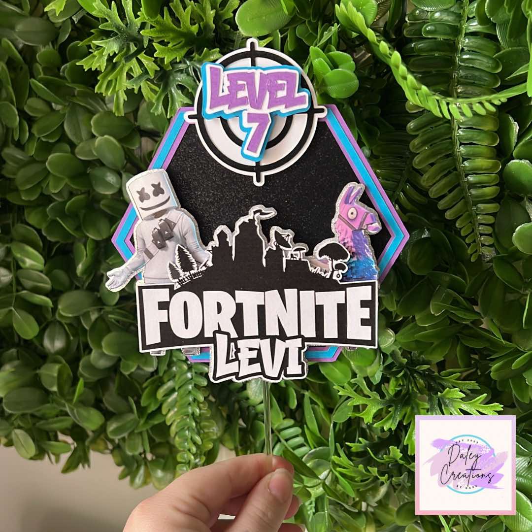 Gamer | Battle | Victory | Royale | 3D Cake Topper |
