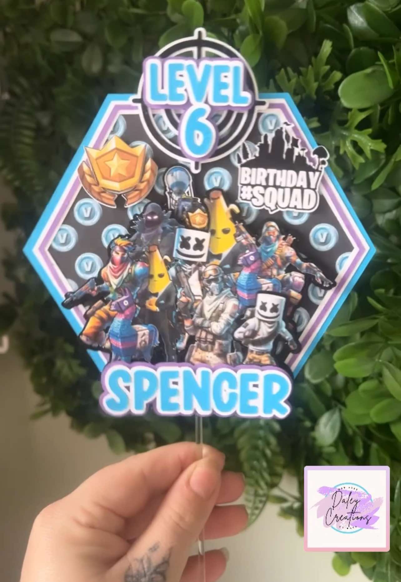 Squad Gaminig | Gamer | Battle | 3D cake topper |