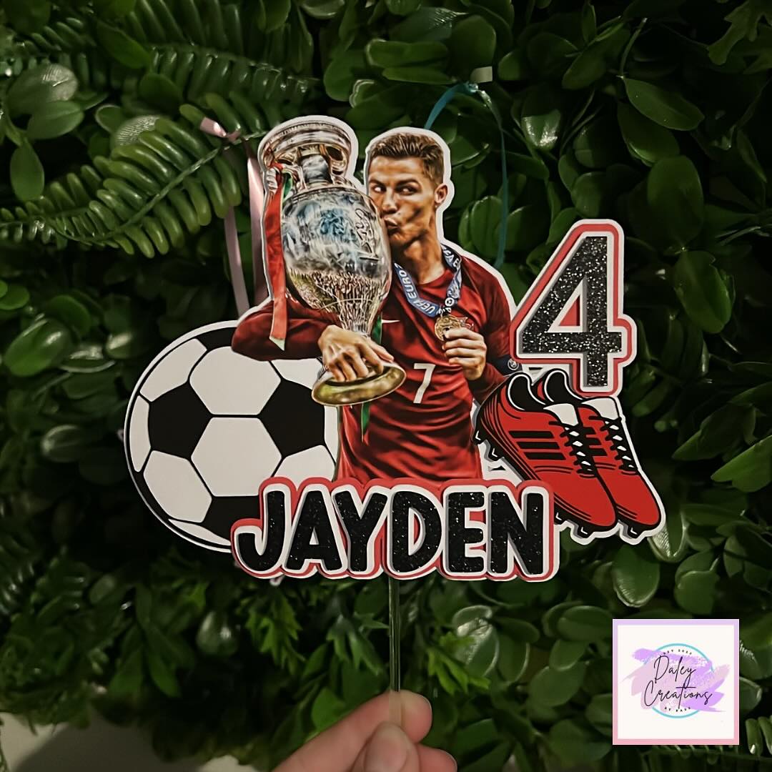 Red Player | Soccer | Football | 3D cake topper |