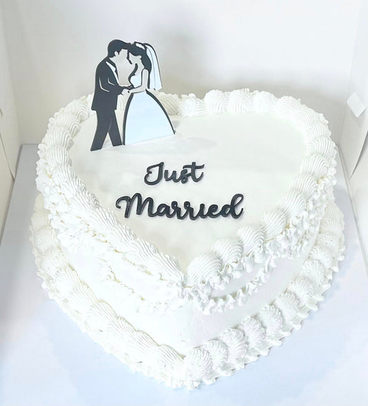 Acrylic | Bride & Groom | “Just Married” | Cake Topper Set |