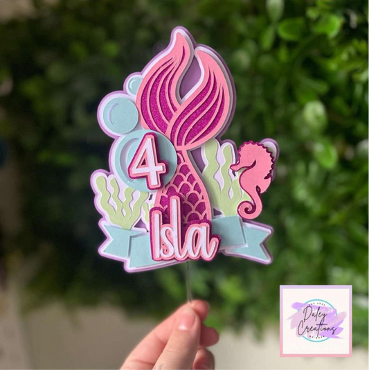 Mermaid | Sea | 3D | Cake Topper