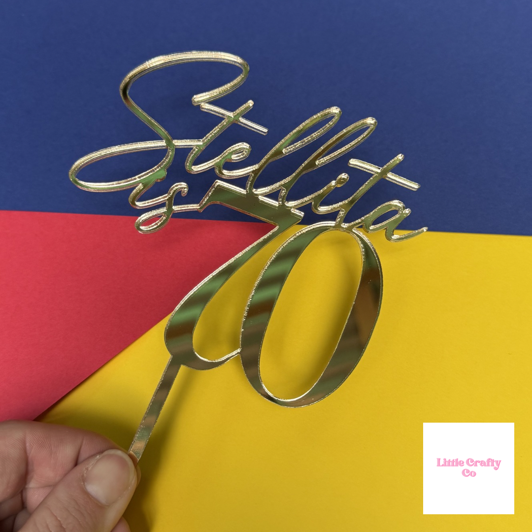 Single Layer | Metallic Acrylic | Cake Topper