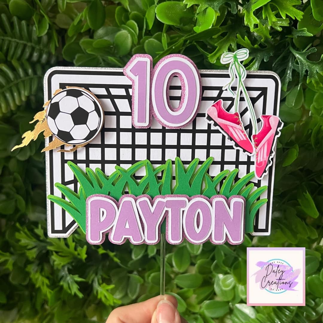 Soccer Net | Football | Pink Purple | Cake Topper |