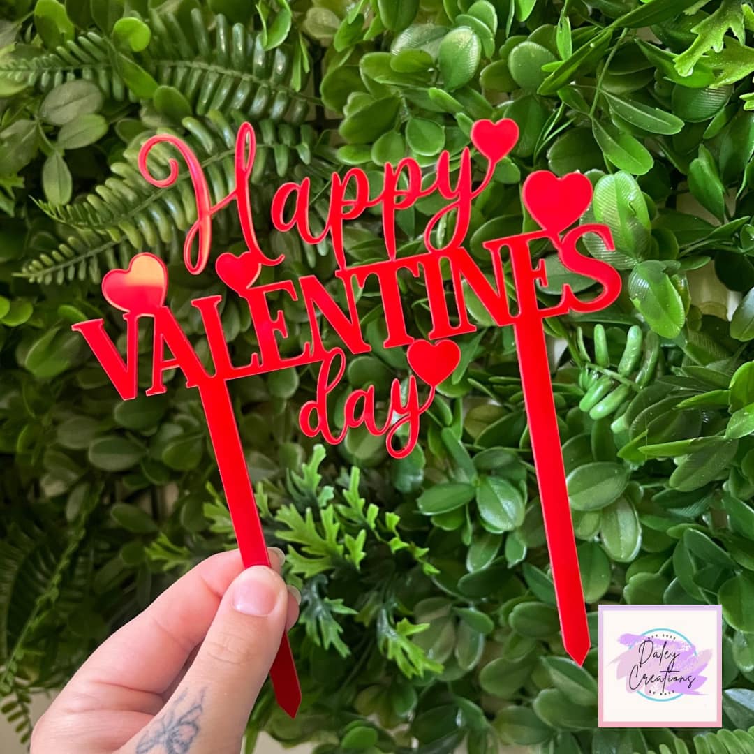 Valentines | Anniversary | Love | Acrylic | Cake Topper |