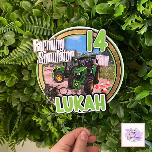 Farming | Sims | Farm | Truck | Cake Topper |