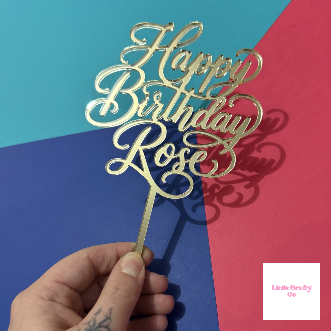 Single Layer | Metallic Acrylic | Cake Topper
