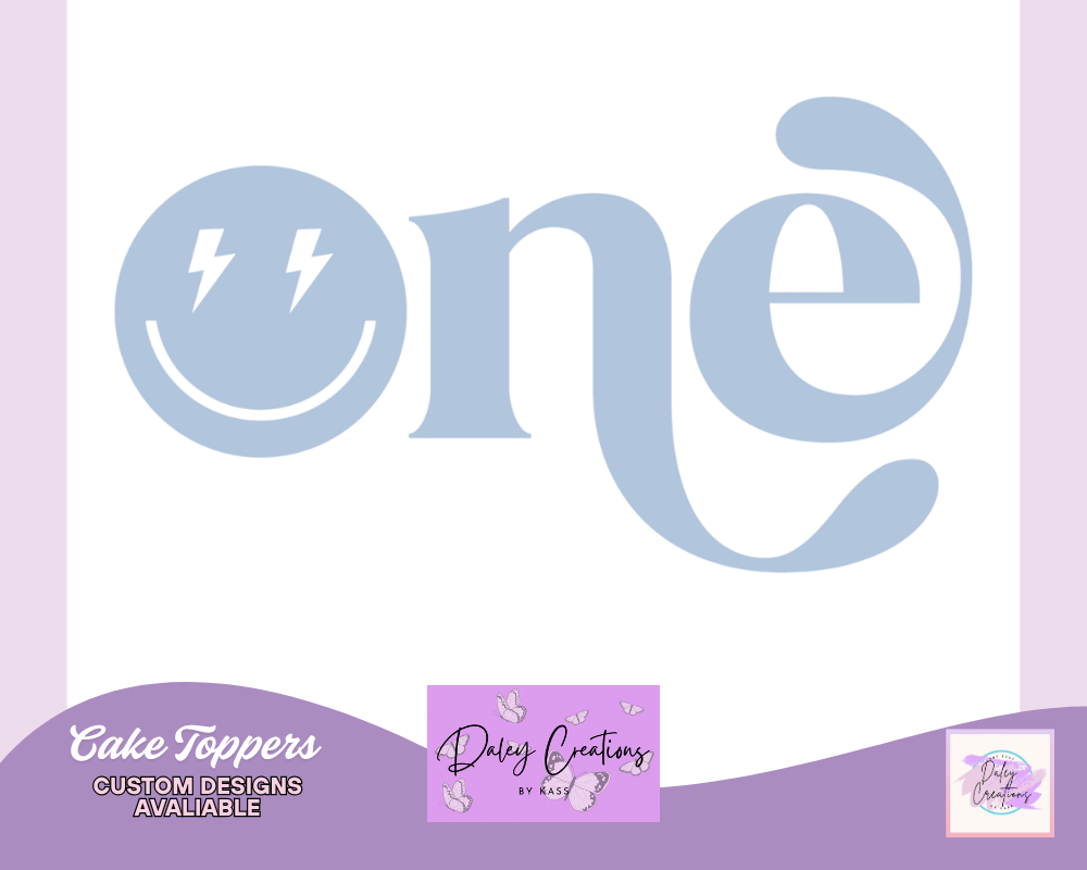 Turns One | Acrylic & Wood | Cake Topper |
