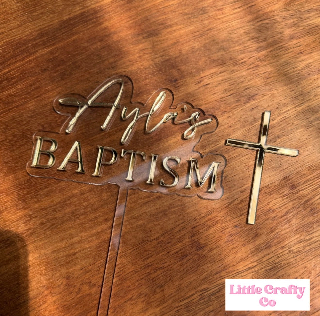 Personalised Baptism / Christening Cake Topper set