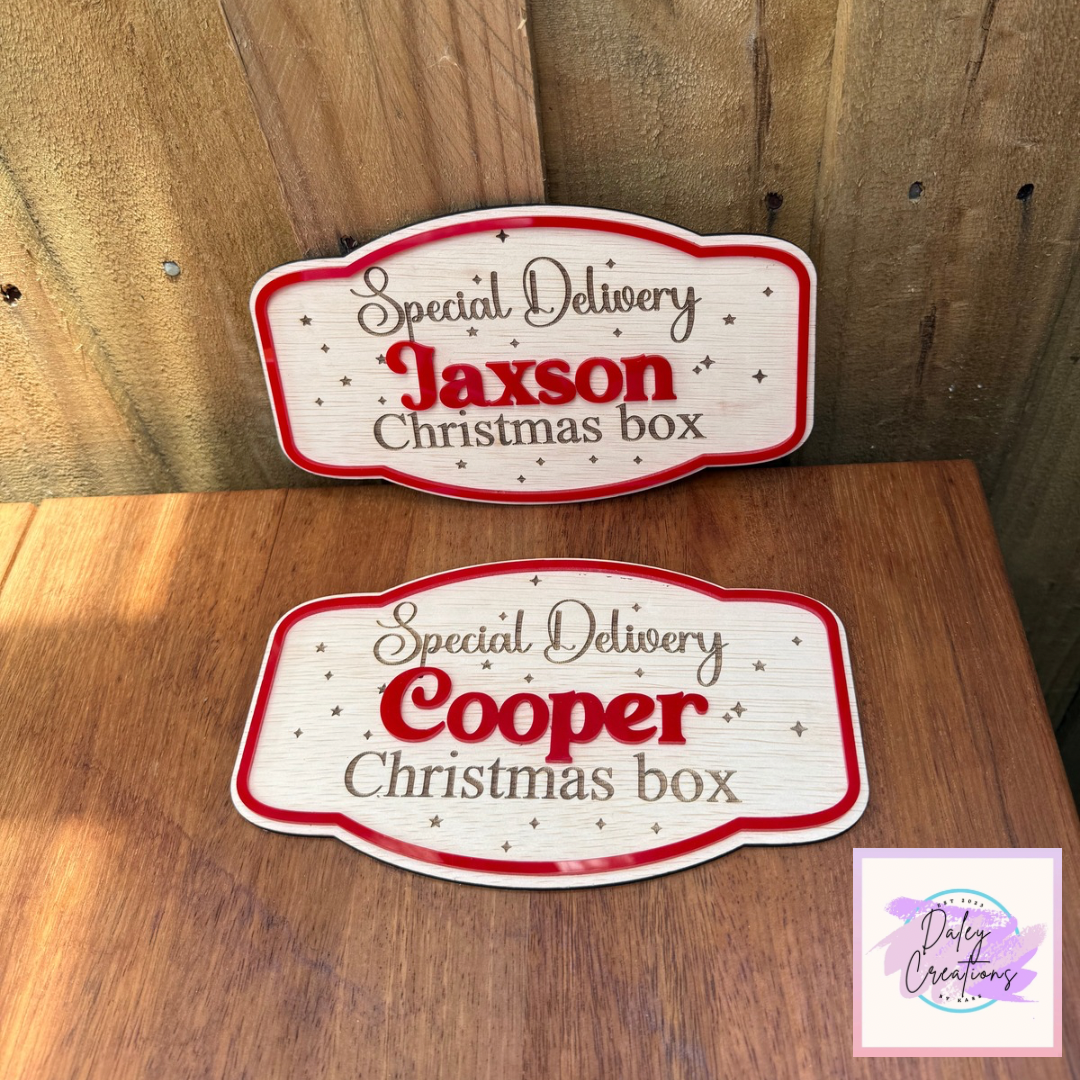 Personalised Christmas Box Plaque only