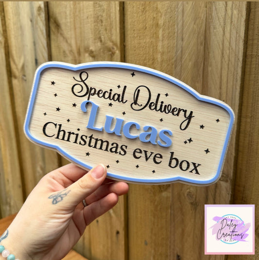 Personalised Christmas Box Plaque only