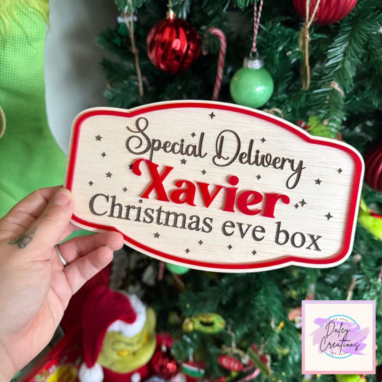 Personalised Christmas Box Plaque only