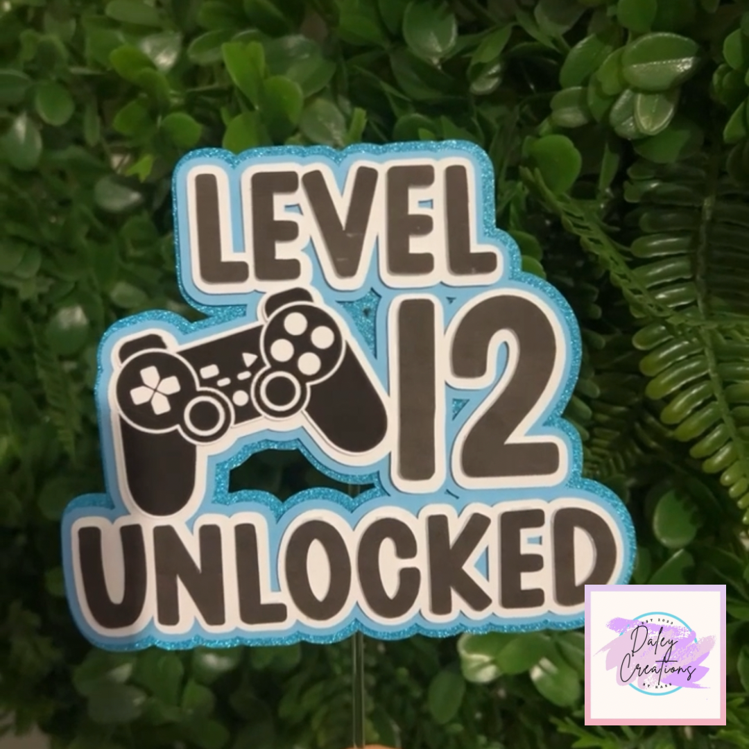 Controller | Level Up | Gamer | 3D Cake Topper |