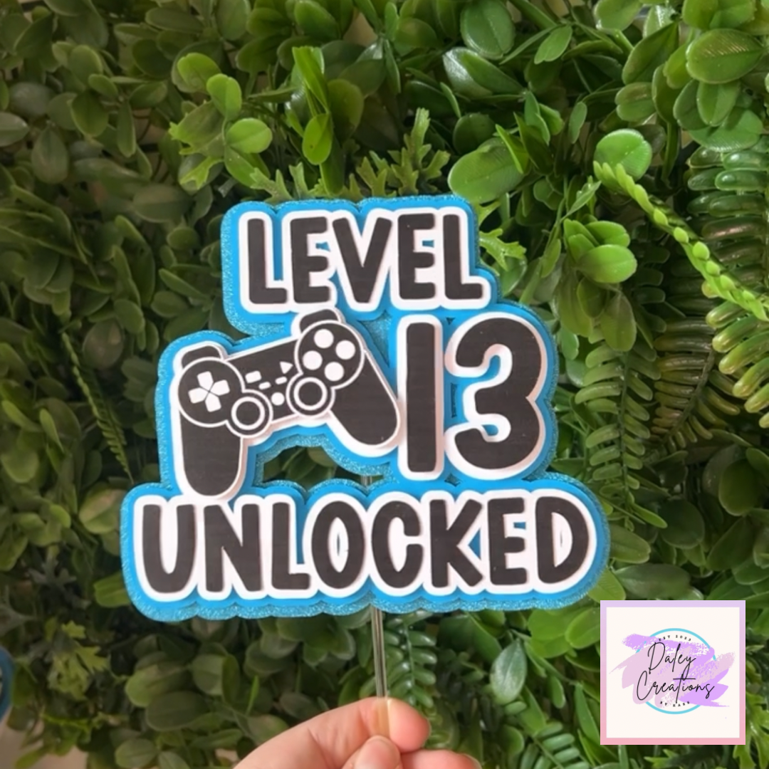 Controller | Level Up | Gamer | 3D Cake Topper |