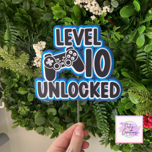 Controller | Level Up | Gamer | 3D Cake Topper |