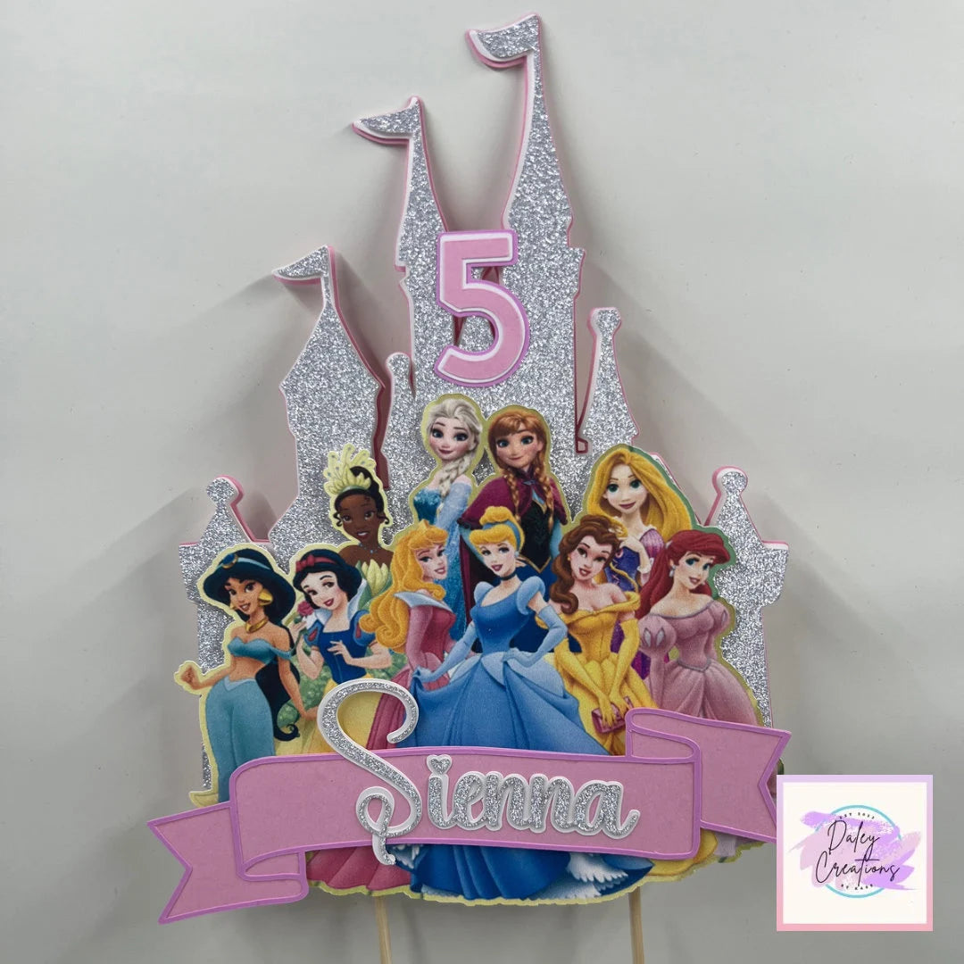Princess | Princesses | Glitter castle | 3D Cake Topper |