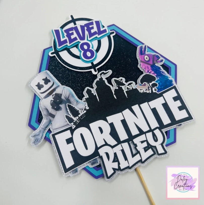 Gamer | Battle | Victory | Royale | 3D Cake Topper |