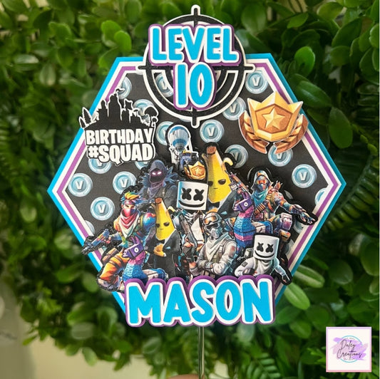 Squad Gaminig | Gamer | Battle | 3D cake topper |