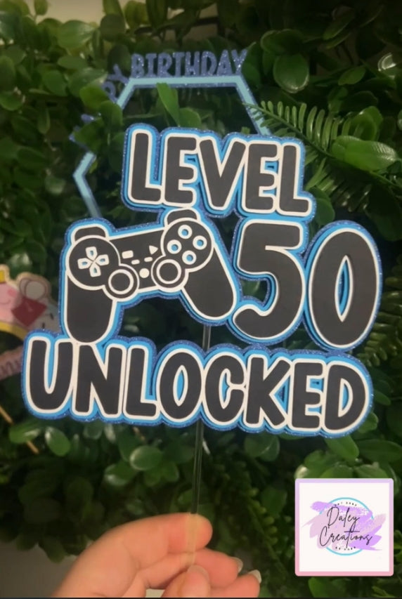 Controller | Level Up | Gamer | 3D Cake Topper |