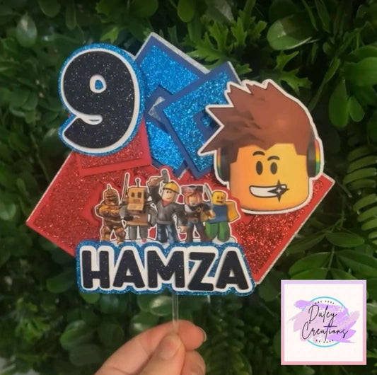 Blue Blox | Gamer | Blox | 3D Cake Topper |