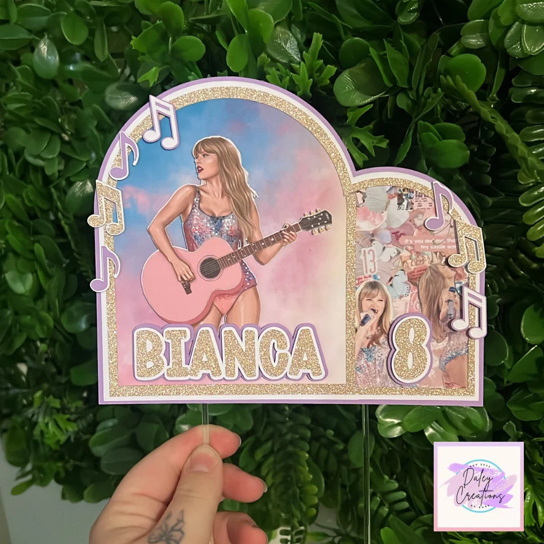 Guitar Singer | Singer | Girly | 3D cake topper |