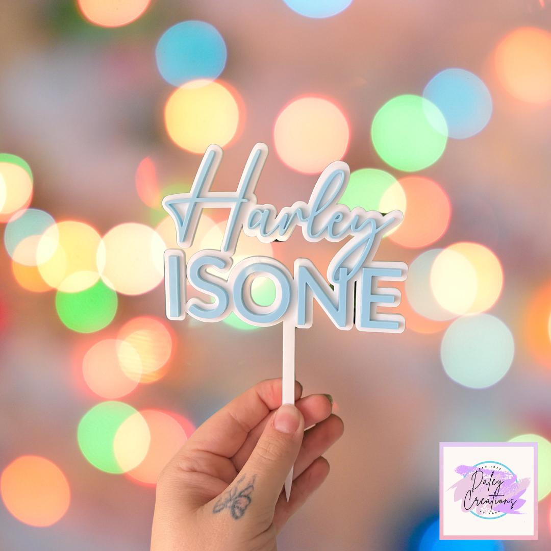 Double Acrylic | Custom Personalised | Cake Topper