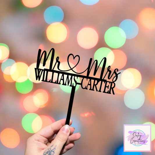 Mr & Mrs | Acrylic | Cake Topper |