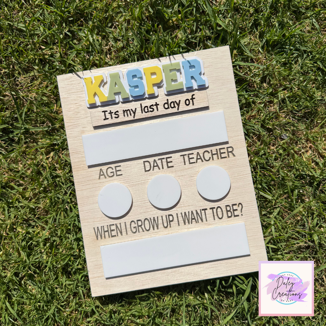 First day - Last day Personalised Board