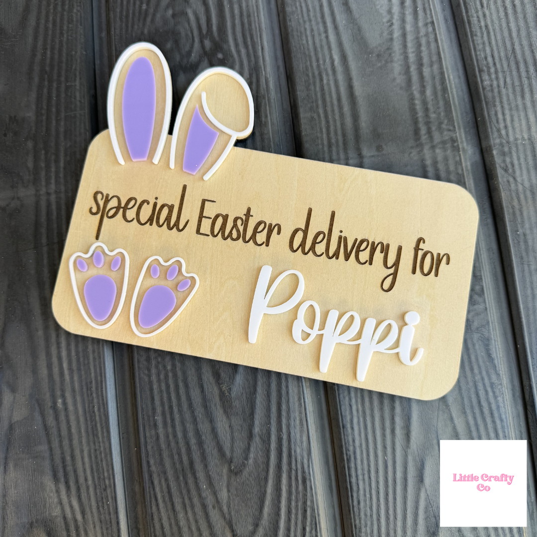 Personalised Easter Bunny Delivery Plaque