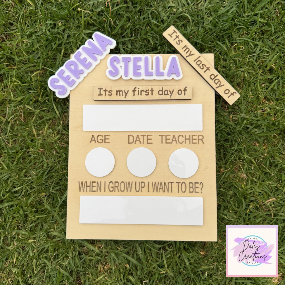 First day - Last day Personalised Board