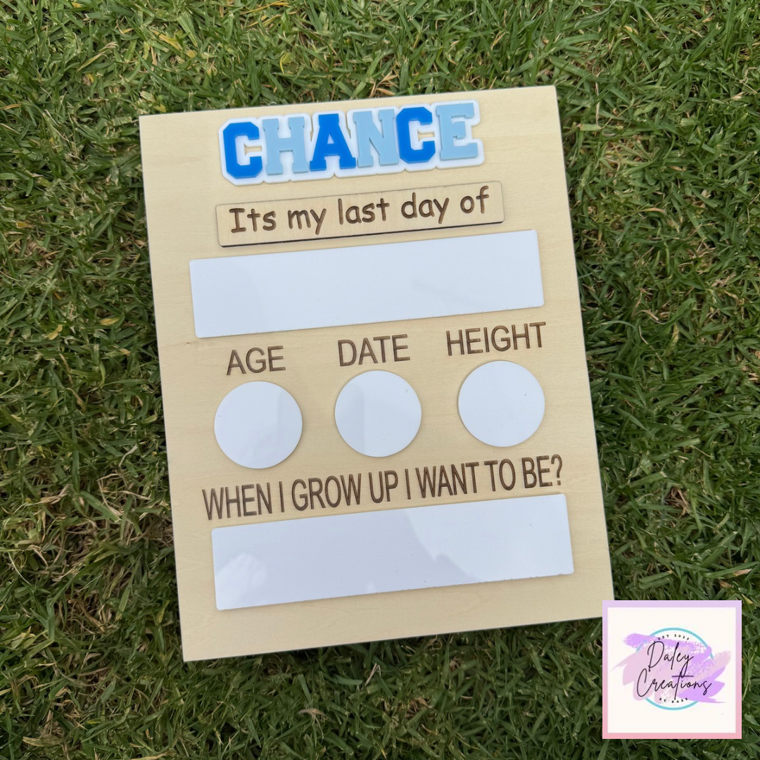First day - Last day Personalised Board