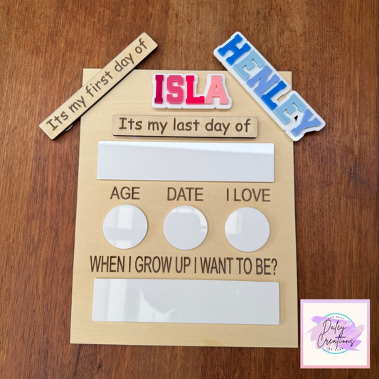 First day - Last day Personalised Board