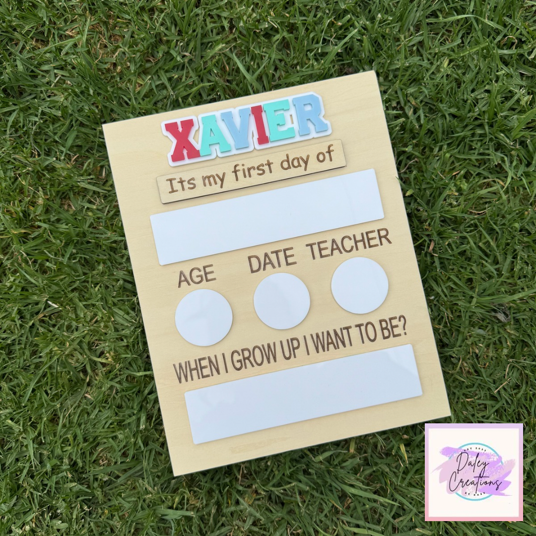First day - Last day Personalised Board