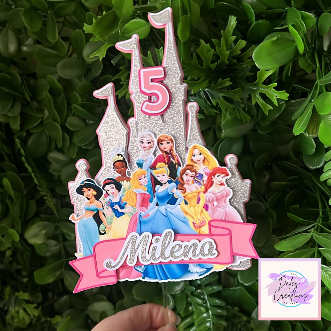 Princess | Princesses | Glitter castle | 3D Cake Topper |