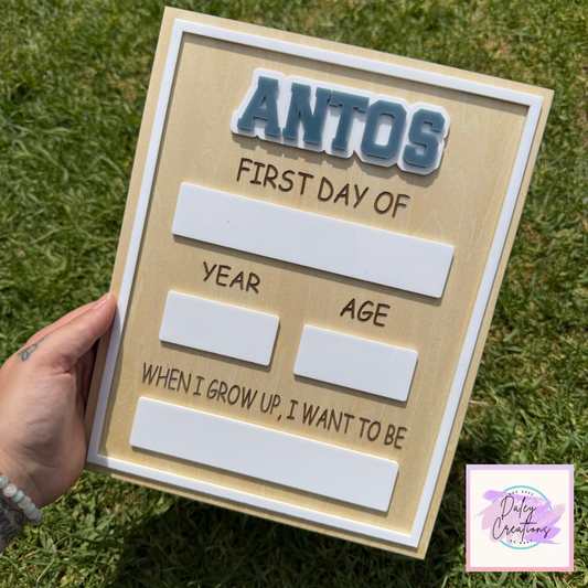 Engraved First day - Last day Personalised Board