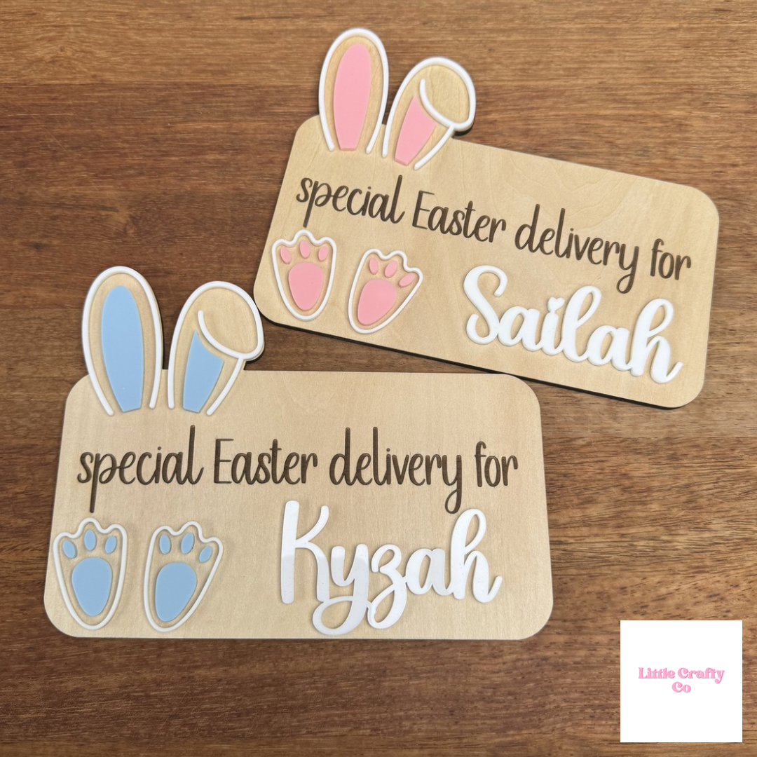 Personalised Easter Bunny Delivery Plaque