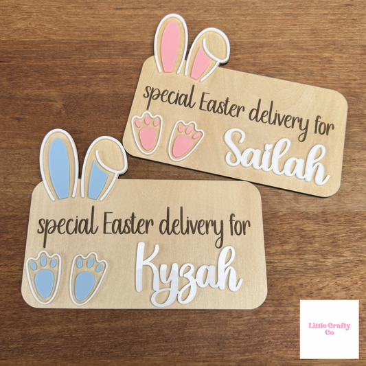 Personalised Easter Bunny Delivery Plaque