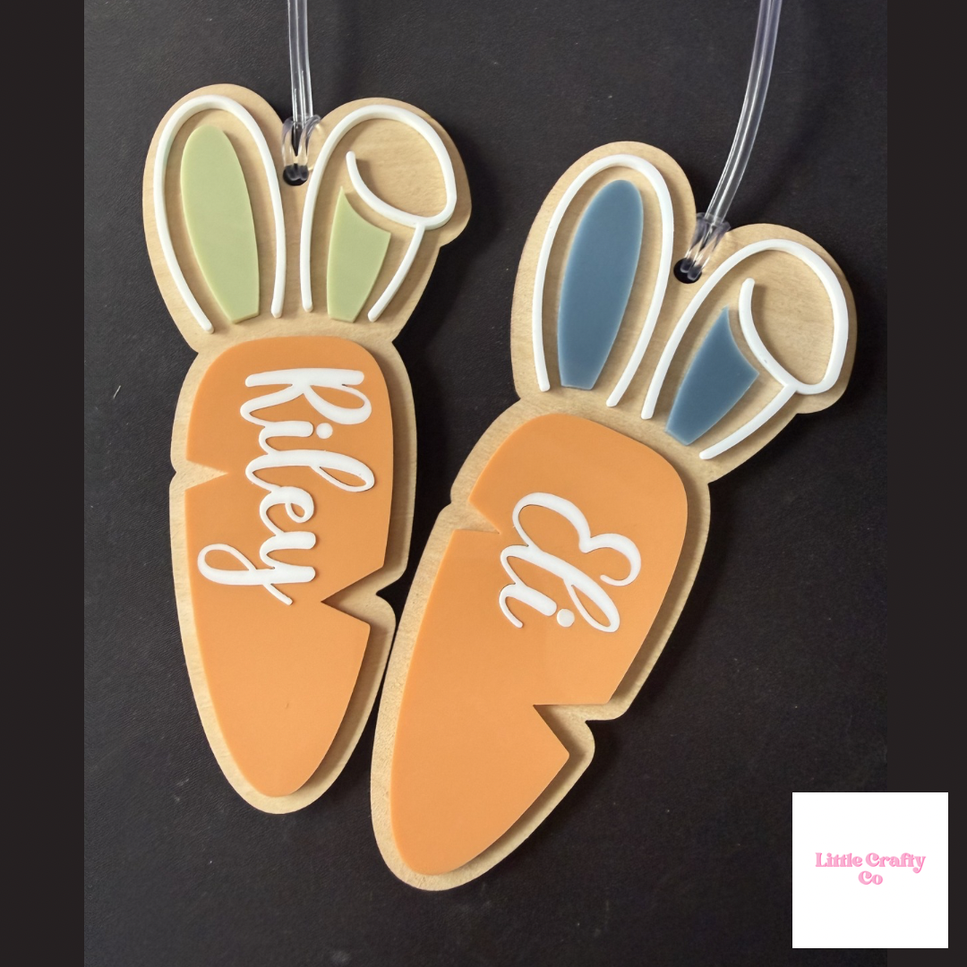 Personalised Easter Carrot Bunny Tag