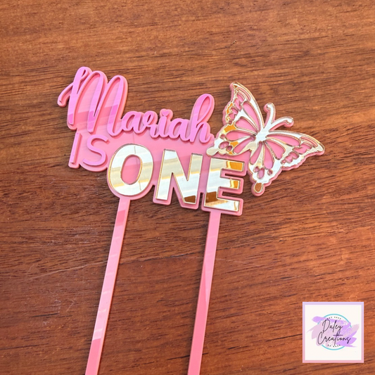 Personalised Butterfly Acrylic Cake Topper