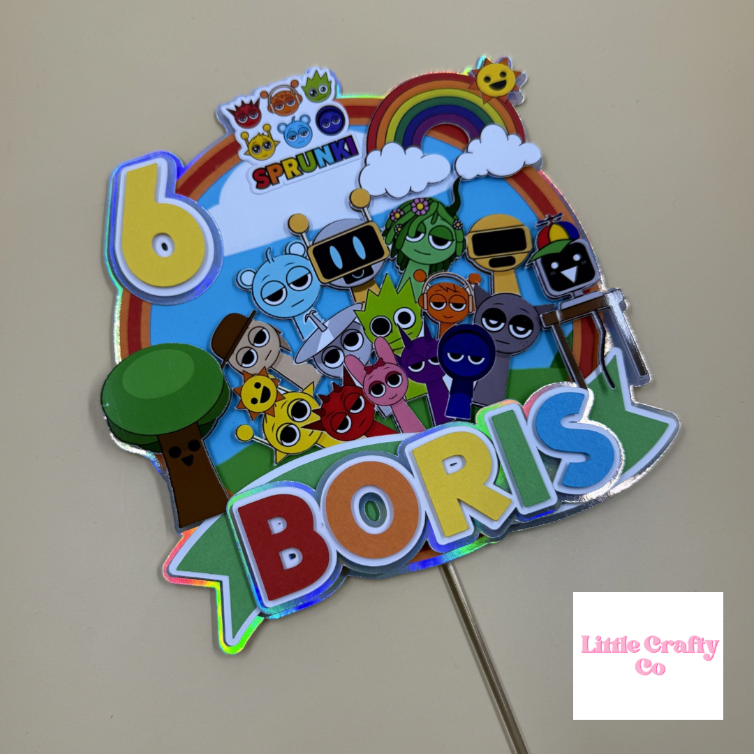 Sprunki Personalised Cake Topper