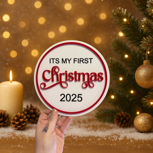 My First Christmas 2025 Keepsake Sign