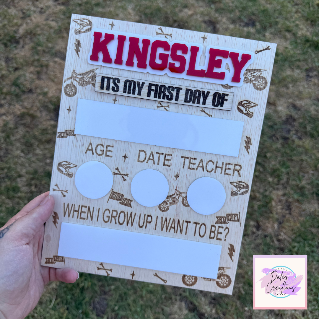 Engraved First day - Last day Personalised Board